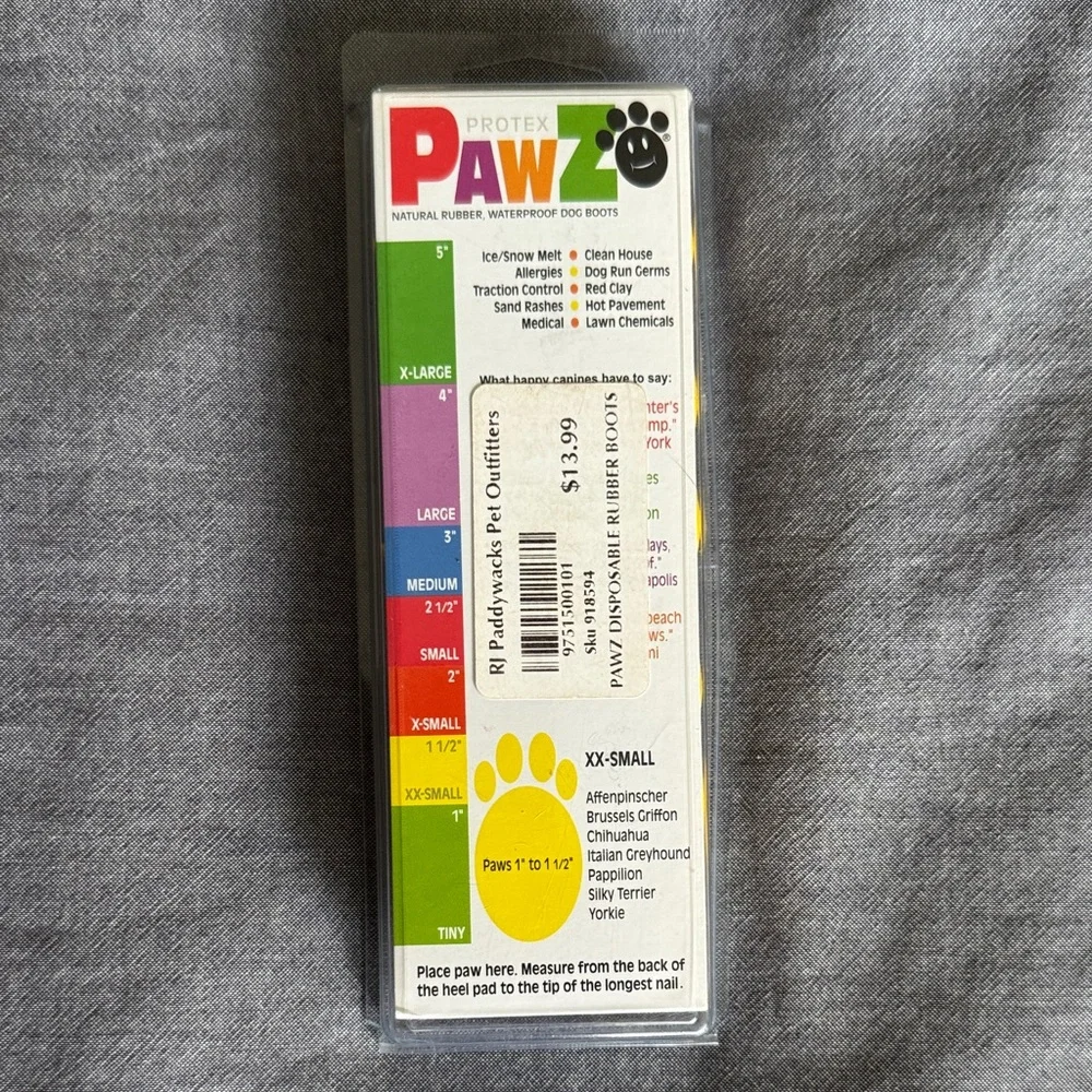 NEW PAWZ Yellow Dog Boots XX Small - Picture 4 of 6
